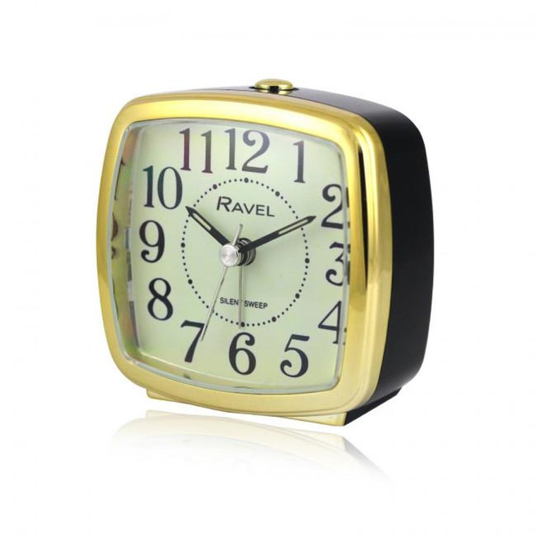 Ravel Retro Styled Quartz Alarm Clock - Black/Gold RC041.32