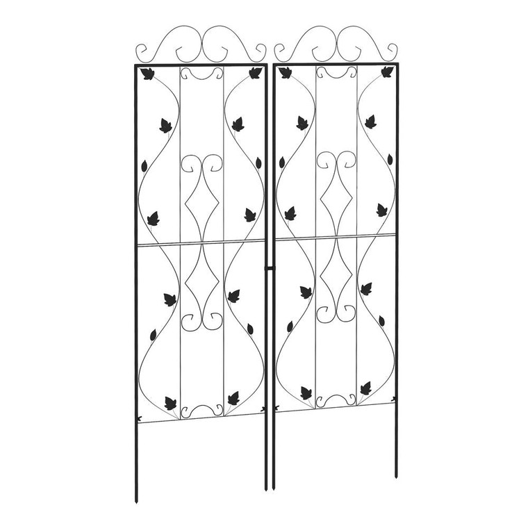 Premium Outsunny Metal Trellis Set - 2-Pack, Leaf Design