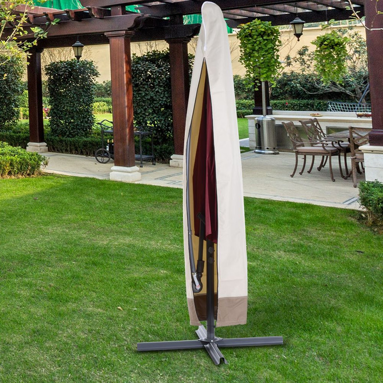 Heavy Duty Waterproof Outdoor Parasol Cover - Protect Garden Furniture from Wind, Rain, and Debris