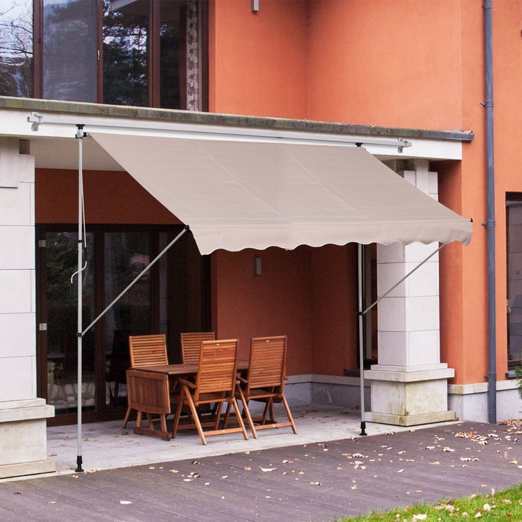 Adjustable Aluminium Frame Awning for Outdoor - 3x1.5m - Beige