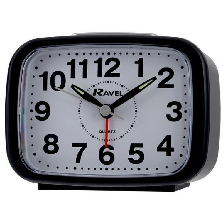 Ravel Rectangular Quartz Black Alarm Clock RC008.03