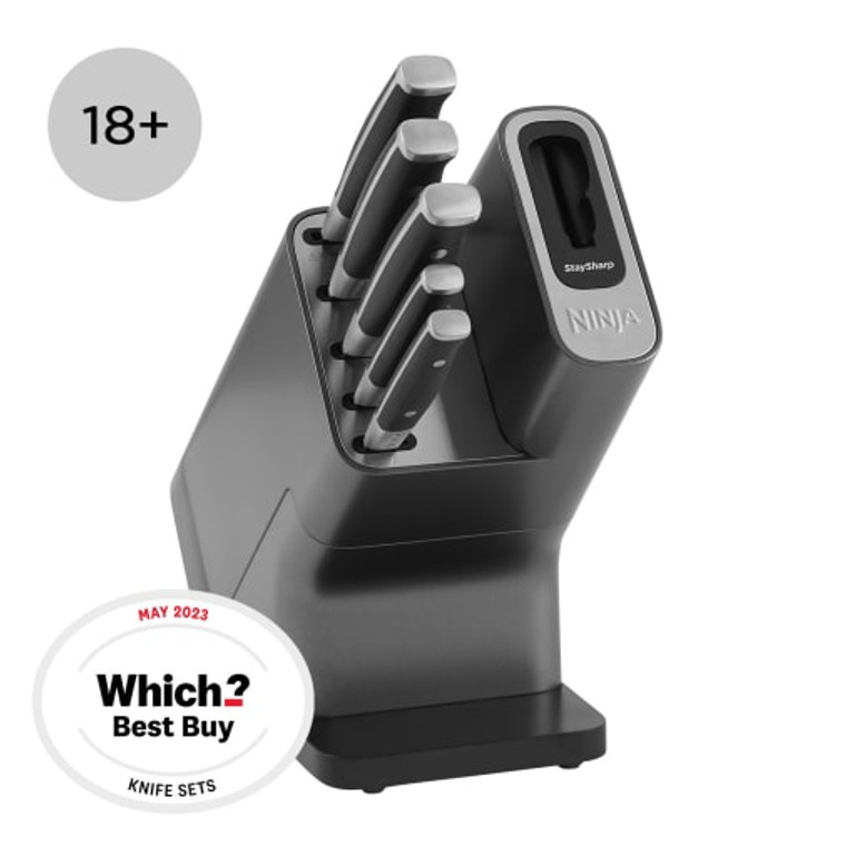 Ninja Foodi StaySharp Knife Block with Integrated Sharpener 5-Piece Set K32005UK