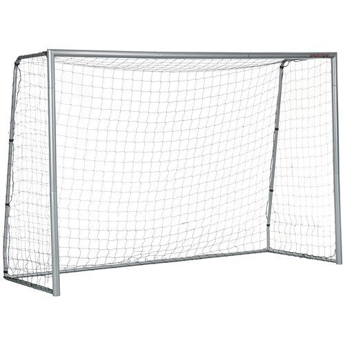 SPORTNOW 10ft x 6.5ft Football Goal, Simple Set Up Football Training Net - Light Grey