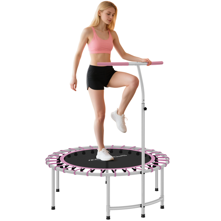 SPORTNOW Fitness Trampoline with Adjustable Handle - Purple
