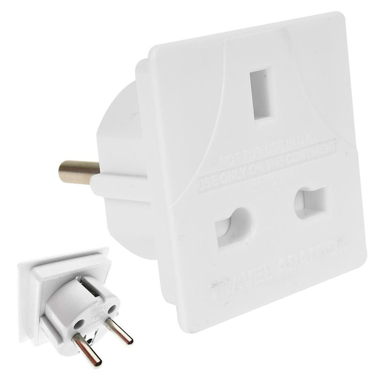 Pifco Euro Travel Adaptor Converter - UK to Europe 2 Pin Plug - High-Quality & Reliable