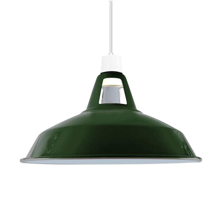 Retro Barn Light Shades Modern Ceiling Pendant Lampshades Metal Various Colors - Green