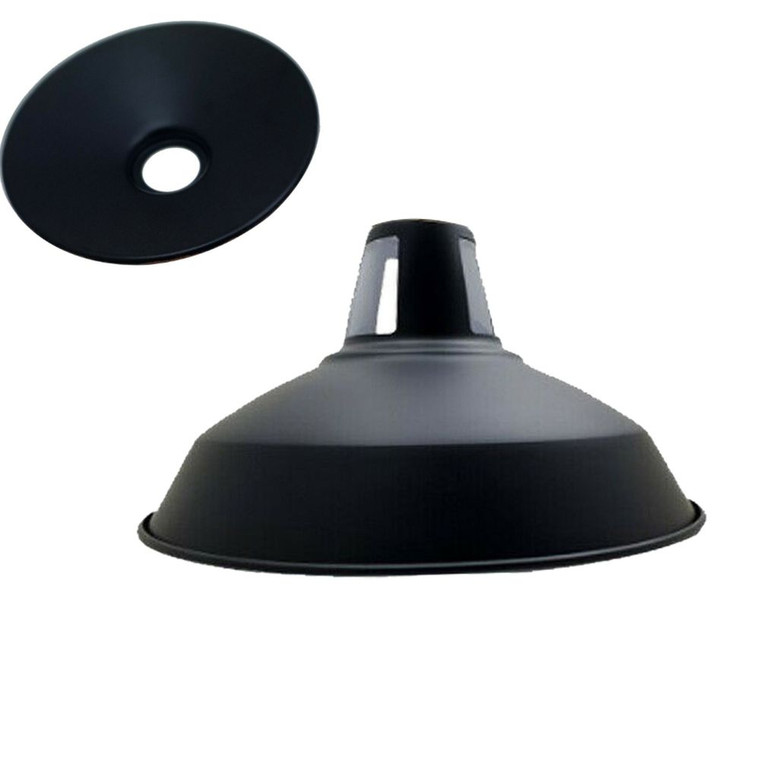 Retro Barn Light Shades Modern Ceiling Pendant Lampshades Metal Various Colors - Black