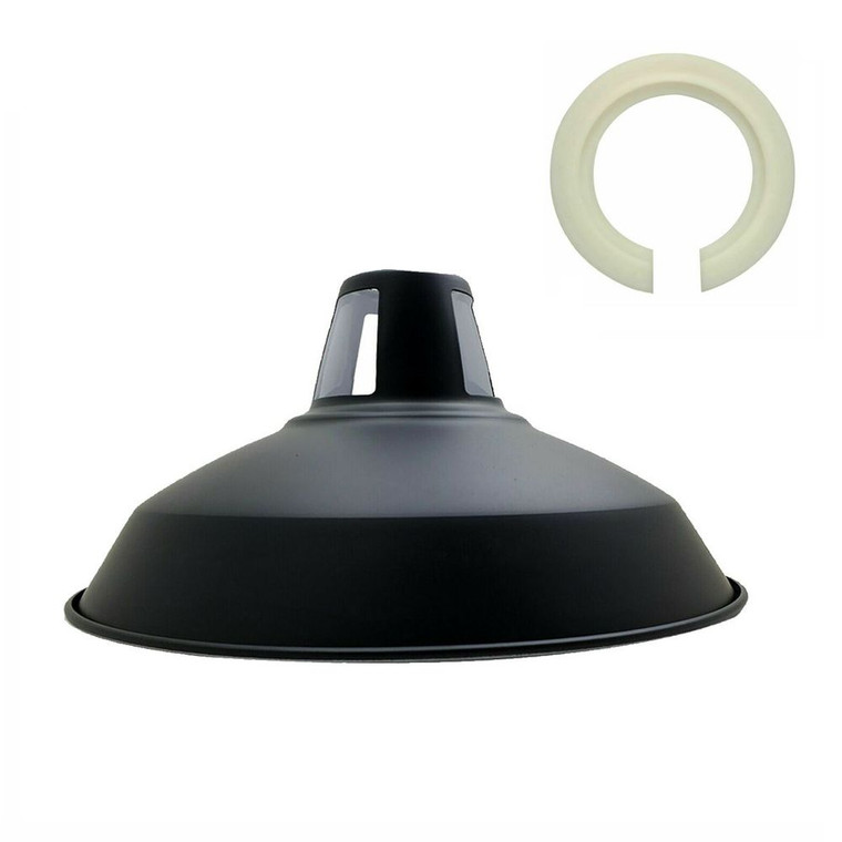 Retro Barn Light Shades Modern Ceiling Pendant Lampshades Metal Various Colors - Black white inner