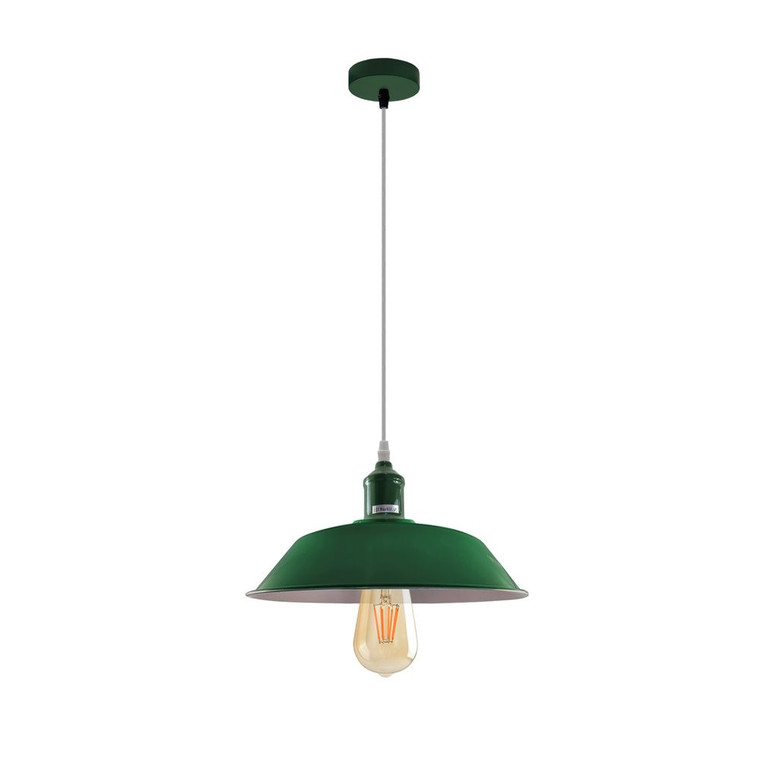 Modern Hanging Ceiling Lamp,LightShade Lighting UK E27 Adjustable Pendant Light - with bulb / Green