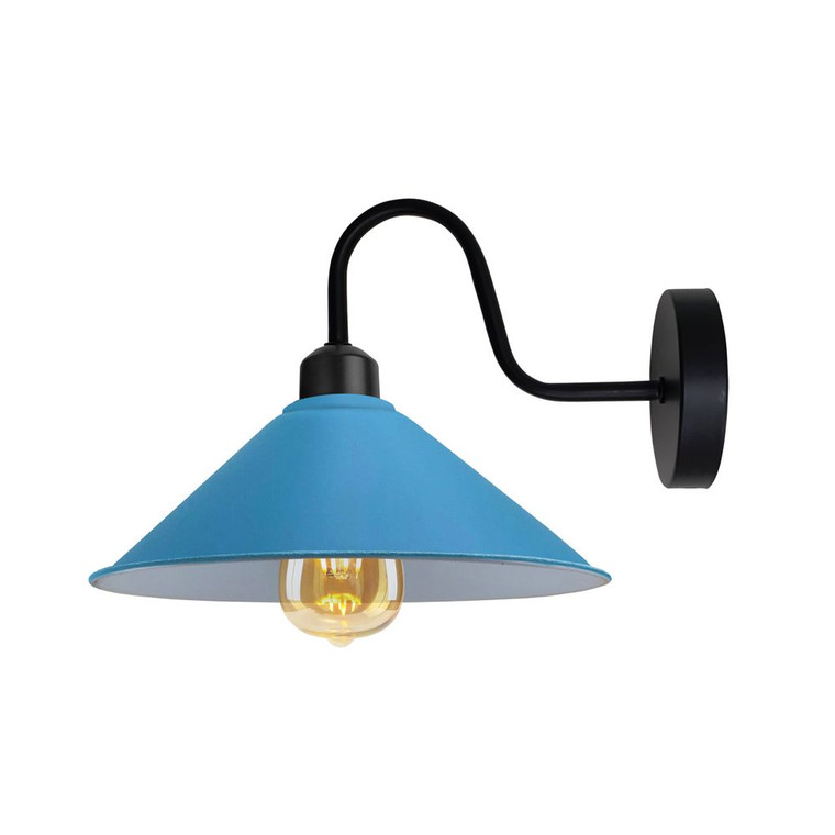 Elegant Blue Wall Light Fixture, E27 Base, Vintage Style, Dimmable, High Quality, 3-Year Warranty