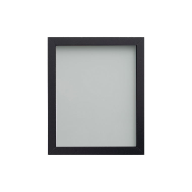 Foil Wrapped MDF Picture Photo Frame Fitted with Perspex Plexiglass, Black Frame - 12.7x12.7