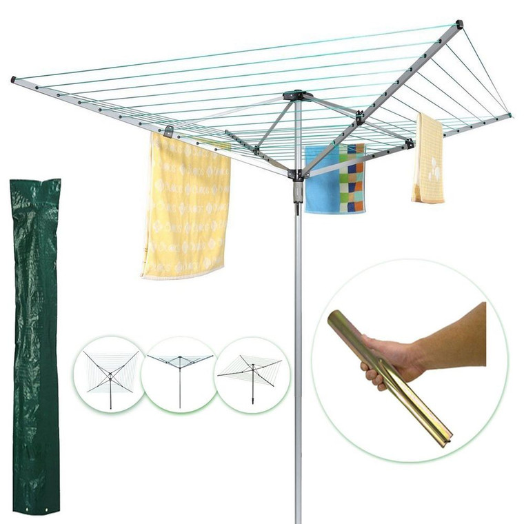 60M Rotary Airer Dryer Cover Metal Spike Heavy Duty High Quality Washing Line