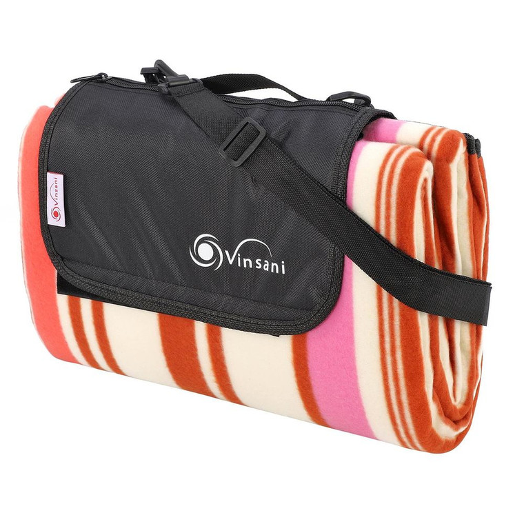 Vinsani 200 x 200cm Picnic Rug - Pink Stripe