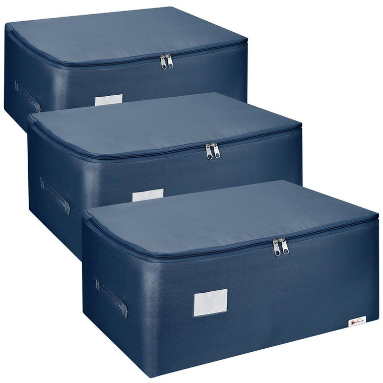 VINSANI STORAGE BAGS - Huge Capacity, Strong & Waterproof - Perfect for Clothing, Toys, and More - 4 Colors, 2 Sizes - Medium / Blue