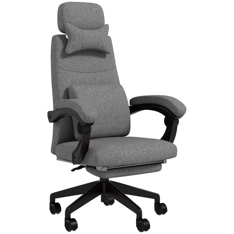 Vinsetto Home Office Chair Reclining Computer Chair w/ Lumbar Support Dark Grey - Dark Grey