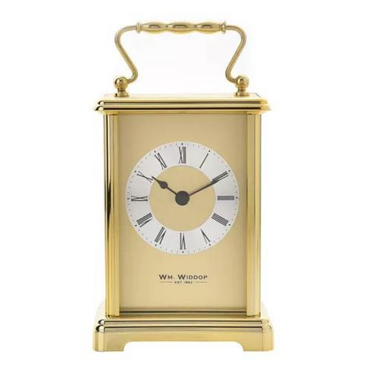 Wm.Widdop Carriage Clock - 2 tone gilt dial