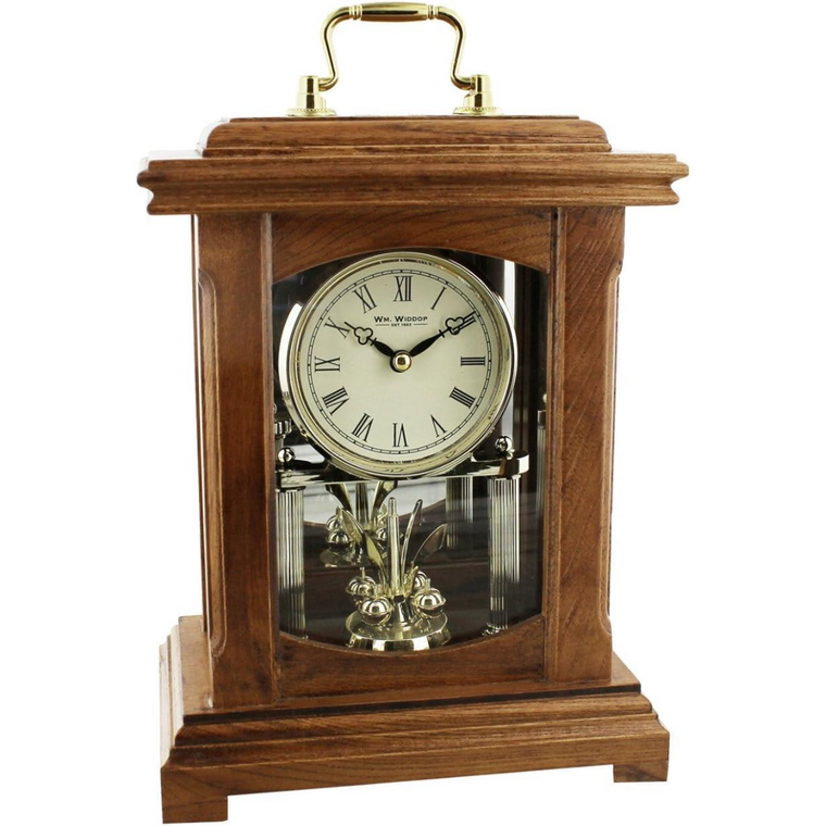 William Widdop Wooden Lantern Style Mantel Clock with Handle W2006
