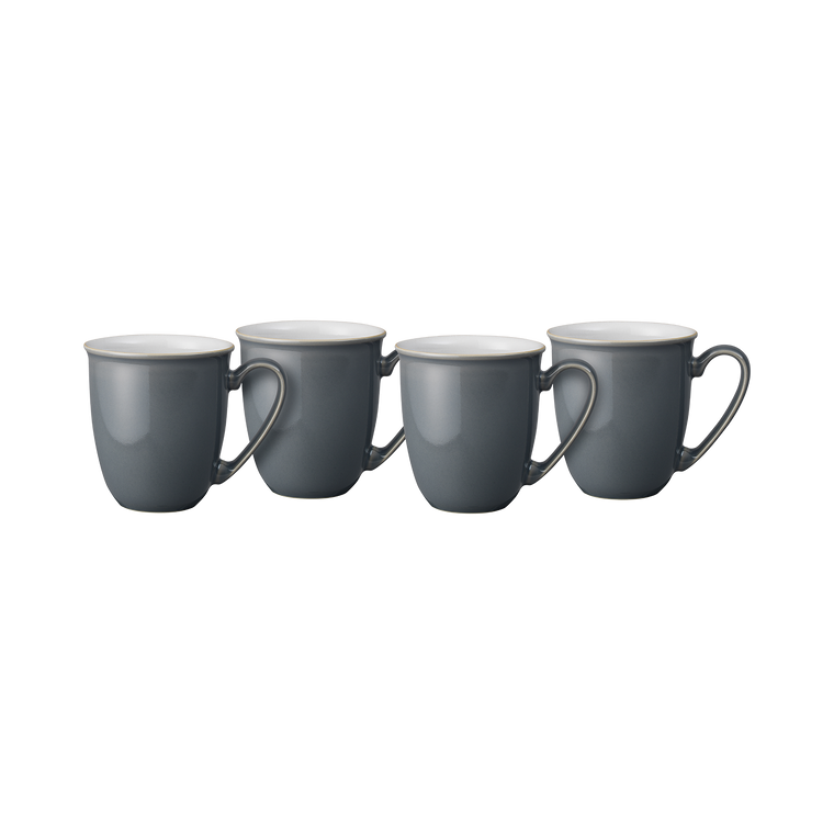 Denby Elements Fossil Grey Coffee Beaker/Mugs Set Of 4