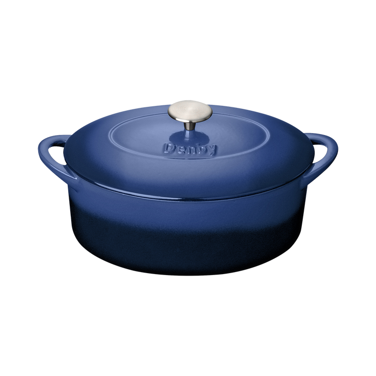 Denby Cobalt 28cm Oval Cast Iron Casserole