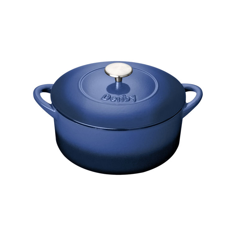 Denby Cobalt 26cm Round Cast Iron Casserole
