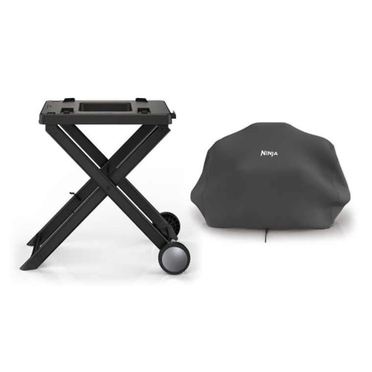 Ninja Woodfire Electric BBQ Grill Stand and Cover Bundle