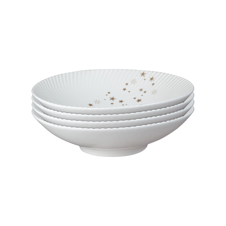 Denby Arc White Stars Pasta Bowl Set Of 4