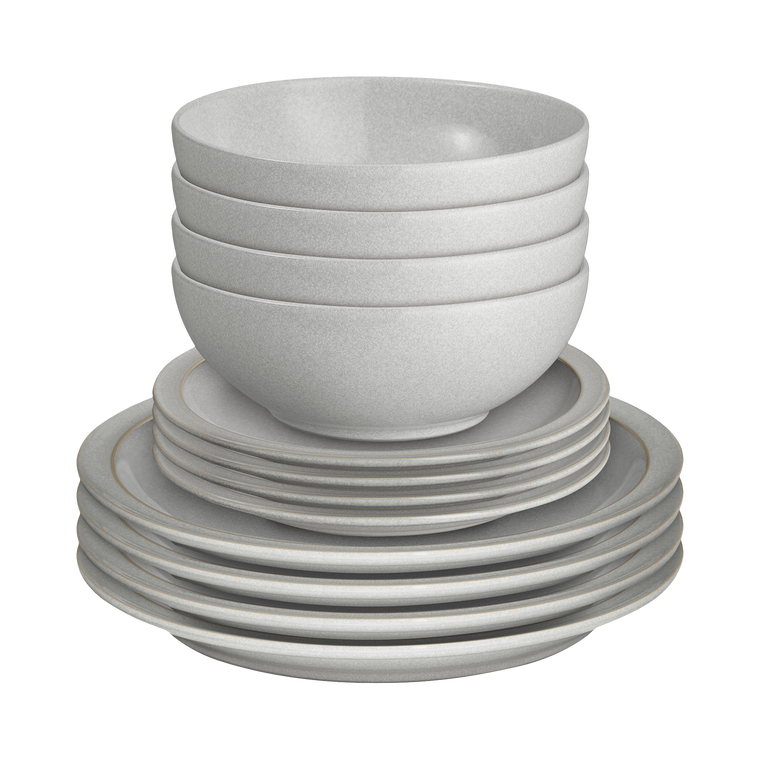 Denby Dove Grey 12 Piece Dinner Set