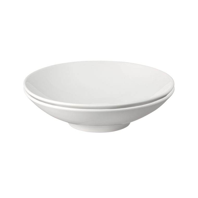 Denby Porcelain Classic White Set Of 2 Pasta Bowls