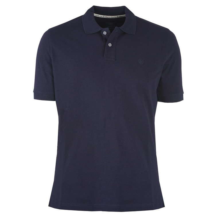 Albert and Maurice Mens Classic Pique Polo Shirt Navy Blue