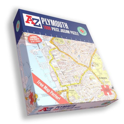 A to Z Map of Plymouth 1000 Piece Jigsaw Puzzle