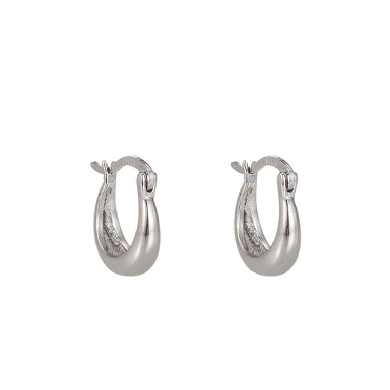 Ladies Crescent Sterling Silver Earrings