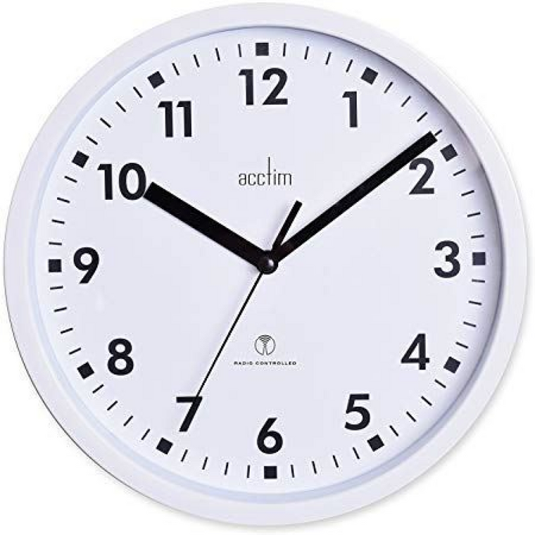 Acctim Nardo 20cm Radio Controlled White Wall Clock 74662