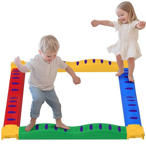 AIYAPLAY 12PCs Kids Balance Beam Stepping Stones with Non-Slip Foot Pads