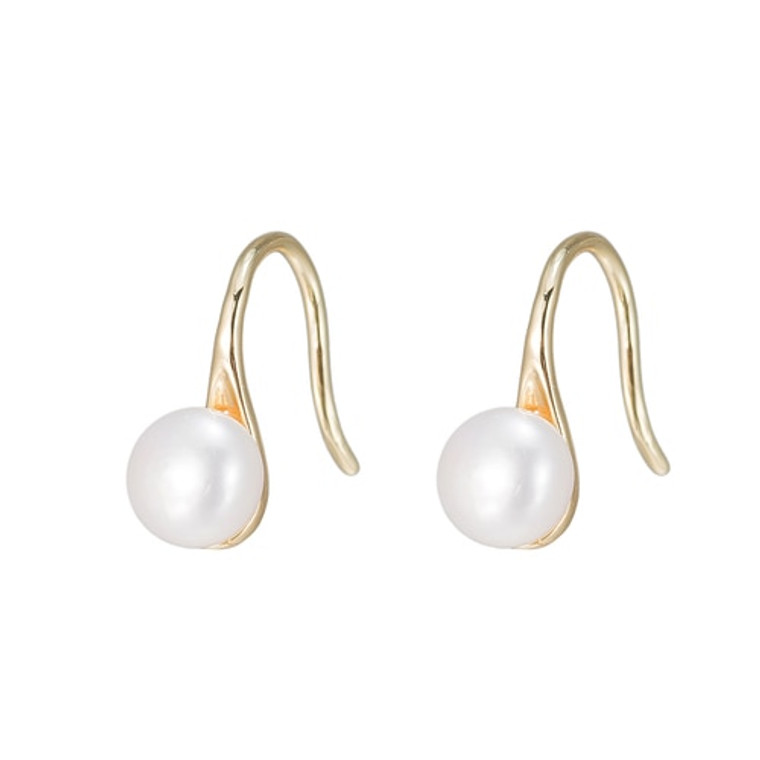 Ladies Spoon Pearl Earrings in Gold Plated