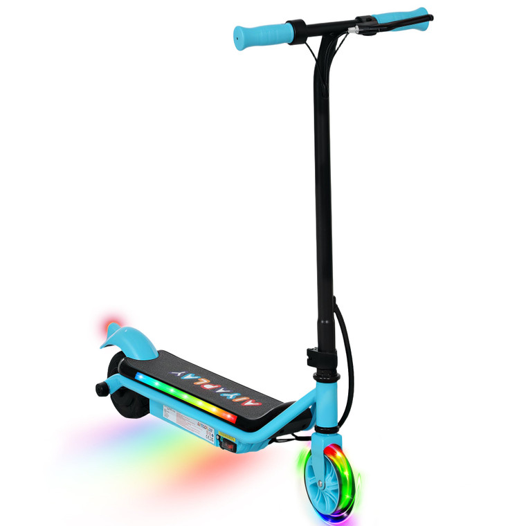 AIYAPLAY Electric Scooter for 6-14 with Dual Brakes & Colourful Light - Blue