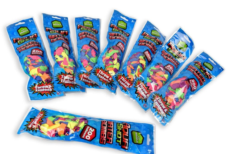 Premium Water Bombs with Nozzle - 200-Pack - Fun & Safe - Suitable for Kids 8+". - 8 Pack