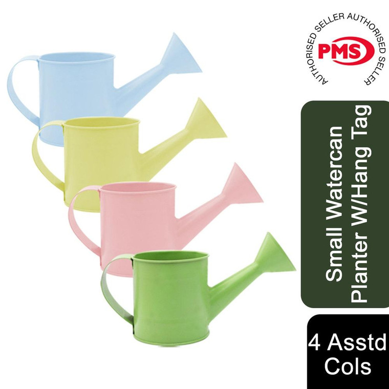Stylish Small Watering Can Planter - 4 Assorted Colors - Durable Plastic - Ideal for Herbs and Flowers - UV Stabilized - 1L Capacity