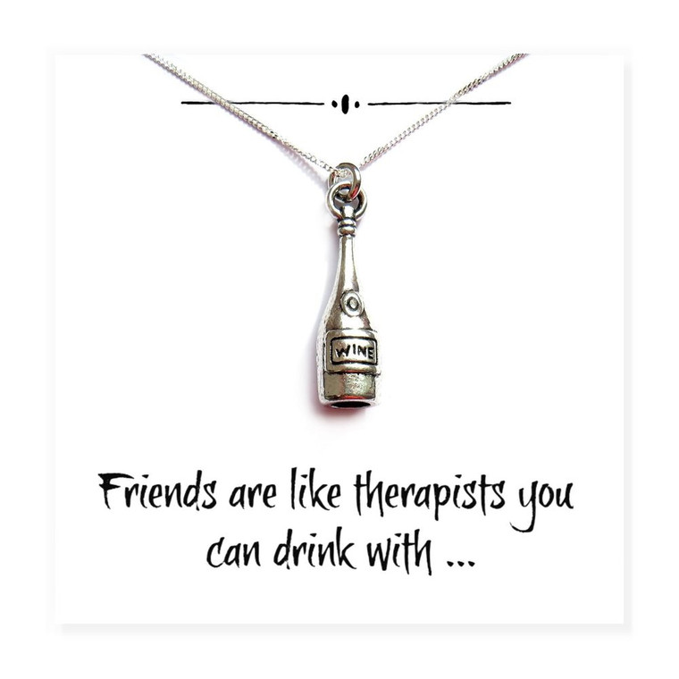 Funny Wine Bottle Charm Necklace - Perfect Gift for Friends