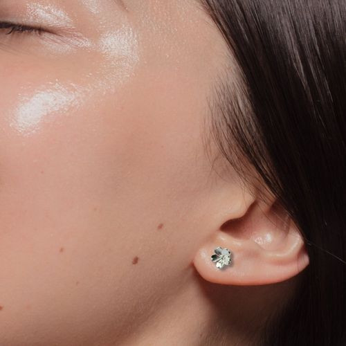 Primrose Flower Silver Stud Earrings