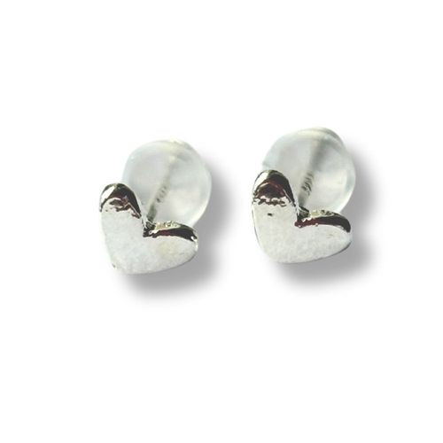 Little Heart Silver Stud Earrings