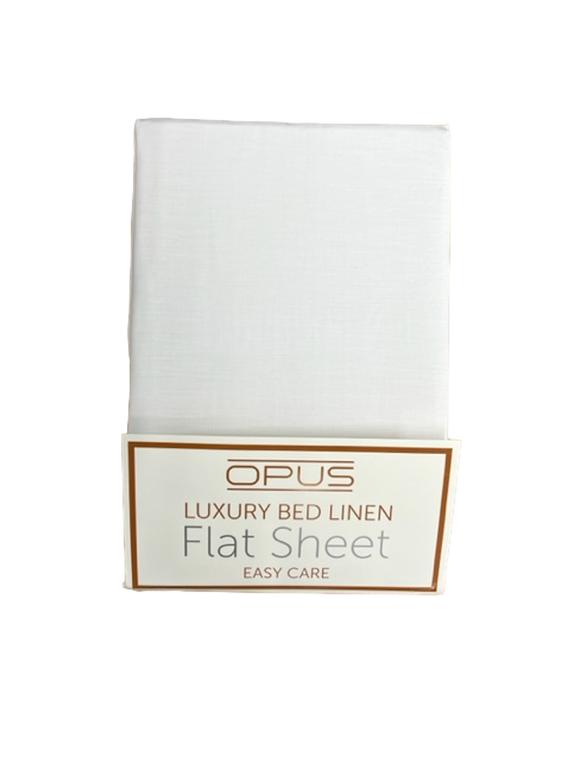 Opus Polycotton Bedding - Easy care, pink, silver, grey, navy, white, fitted & flat sheets, pillowcase pairs. - Pillowcase pair / White