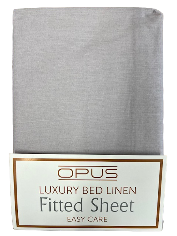 Opus Polycotton Bedding - Easy care, pink, silver, grey, navy, white, fitted & flat sheets, pillowcase pairs. - Pillowcase pair / Silver
