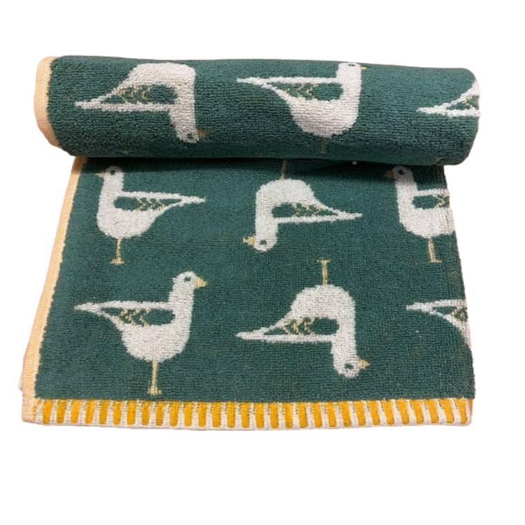 Seagull Turkish Cotton jacquard towel - Bath Sheet / Green