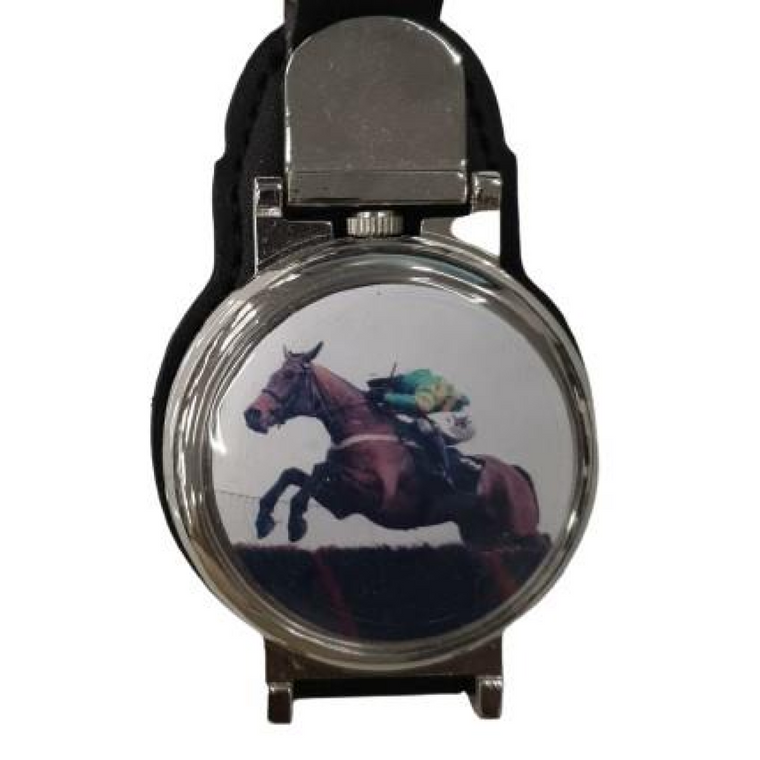 Boxx Picture Pocket Belt Clip watch Horse Jumping M5107PD1