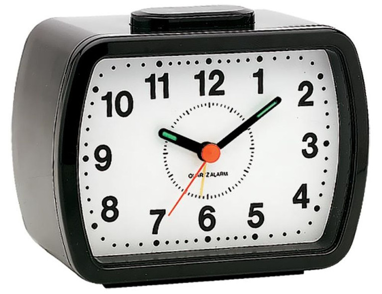 Premium Champion Bell Alarm Clock - Bold Arabic Numbers, Black Casing