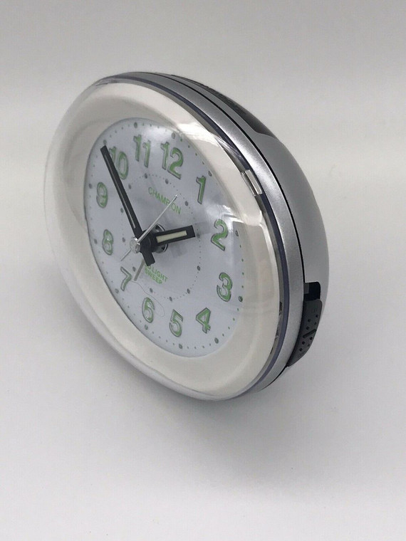 High-Quality Silent Sweep Silver Alarm Clock - Champion MF888S