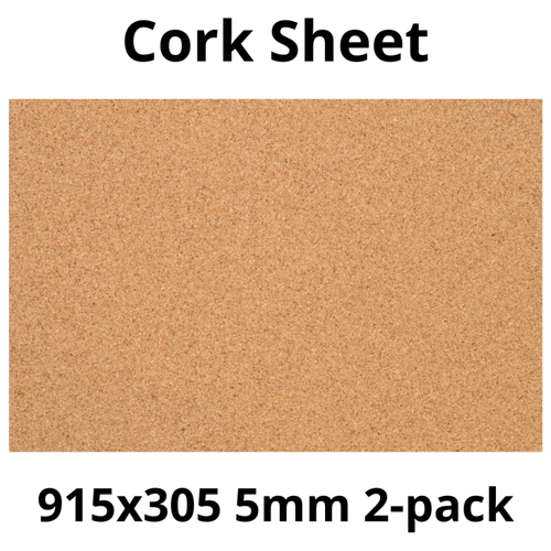 Cork Sheet - 915x305mm - 5mm - Décor and DIY - Pack of 2