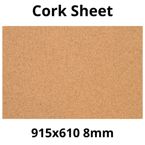 Cork Sheet - 915x610mm - 8mm - Décor and DIY - Pack of 1