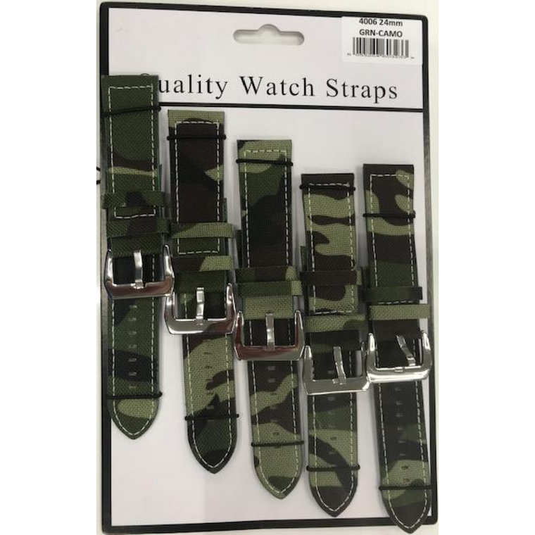 4006 22MM CAMO GREEN WATCH STRAPS PK5