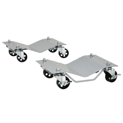 DURHAND 2PCS 680kg Car Wheel Dollies with Swivel Casters, Wheel Dolly, Grey